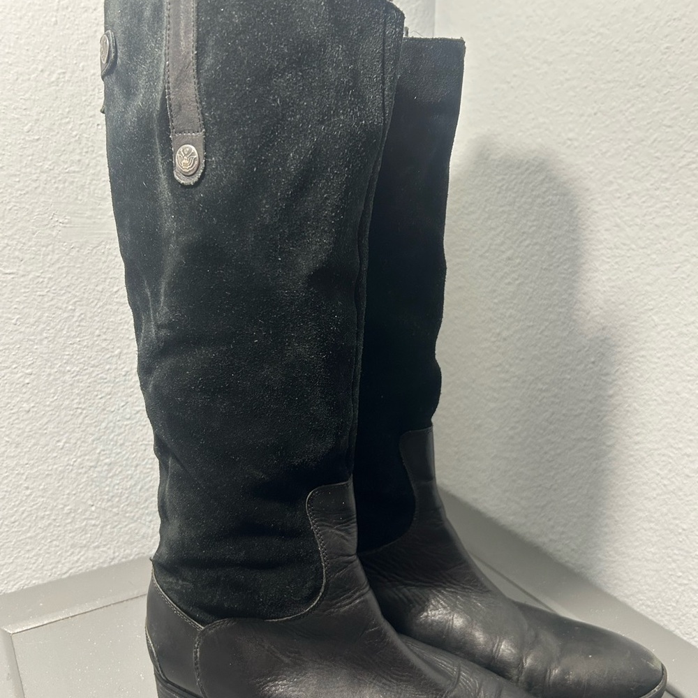 Sam Edelman Penny Black Leather Knee-High Boots
